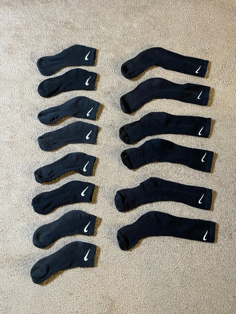 Nike Black 4-Pair Ankle Socks and 3-Pair Crew Socks